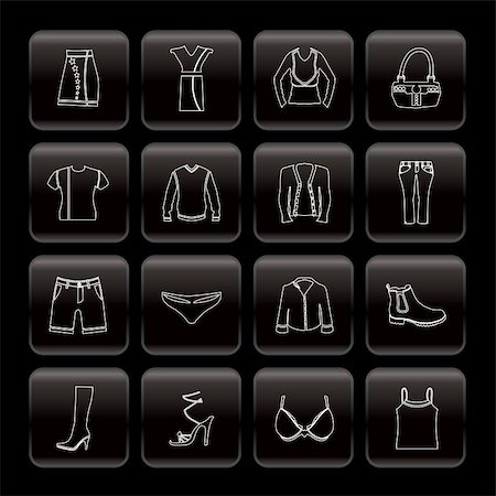 Line Clothing and Dress Icons - Vector Icon Set Stock Photo - Budget Royalty-Free & Subscription, Code: 400-04800370