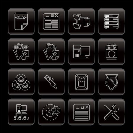 simsearch:400-04274313,k - Server Side Computer icons - Vector Icon Set Stock Photo - Budget Royalty-Free & Subscription, Code: 400-04800384
