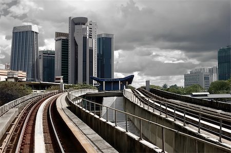 Cityscape with railway and high office buildings in Kuala Lumpur, Malaysia, Asia. Stock Photo - Budget Royalty-Free & Subscription, Code: 400-04800865