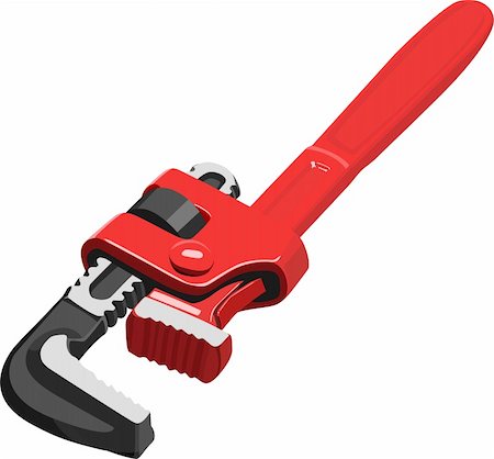 pipe wrench - Illustration pipe wrench in vector. Stock Photo - Budget Royalty-Free & Subscription, Code: 400-04801150