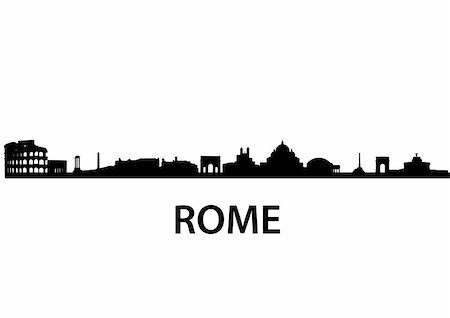 simsearch:400-05193127,k - detailed vector skyline of Rome Stock Photo - Budget Royalty-Free & Subscription, Code: 400-04801422