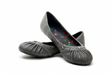 simsearch:400-07218273,k - pair of grey teen girl's shoes isolated on white Stock Photo - Budget Royalty-Free & Subscription, Code: 400-04801815