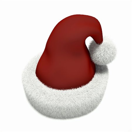 simsearch:400-08491819,k - Santa's hat on white background Photographie de stock - Aubaine LD & Abonnement, Code: 400-04801913