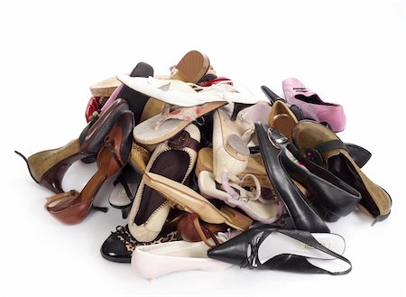 pumped up - heap of the ladies' shoes, photo on white Stock Photo - Budget Royalty-Free & Subscription, Code: 400-04802676