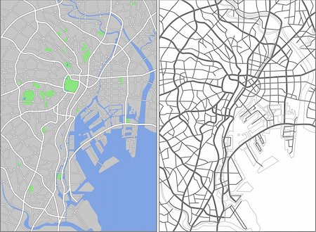 Vector map of Tokyo. Stock Photo - Budget Royalty-Free & Subscription, Code: 400-04802786