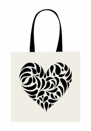 simsearch:400-04837197,k - Shopping bag design, heart shape ornament Stock Photo - Budget Royalty-Free & Subscription, Code: 400-04802912