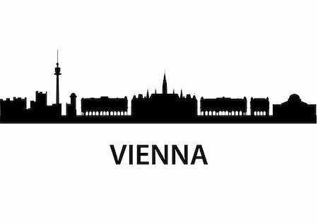simsearch:400-05193127,k - detailed vector skyline of Vienna Stock Photo - Budget Royalty-Free & Subscription, Code: 400-04803635