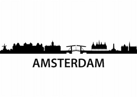 detailed vector skyline of Amsterdam Stock Photo - Budget Royalty-Free & Subscription, Code: 400-04803648