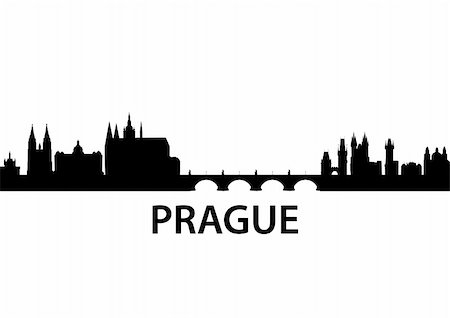 simsearch:400-05193127,k - detailed vector skyline of Prague Stock Photo - Budget Royalty-Free & Subscription, Code: 400-04803659