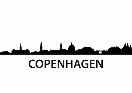 simsearch:400-06924255,k - detailed vector skyline of Copenhagen Stock Photo - Budget Royalty-Free & Subscription, Code: 400-04803652