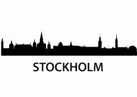 simsearch:400-05193127,k - detailed vector skyline of Stockholm Stock Photo - Budget Royalty-Free & Subscription, Code: 400-04803660