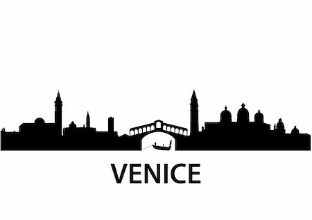 simsearch:400-08093706,k - detailed vector silhouette of Venice, Italy Stock Photo - Budget Royalty-Free & Subscription, Code: 400-04803661