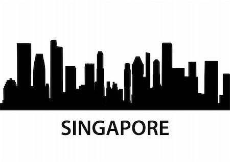 simsearch:400-04198862,k - detailed vector skyline of Singapore Stock Photo - Budget Royalty-Free & Subscription, Code: 400-04803701