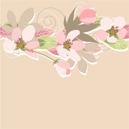 simsearch:400-05364550,k - Pink floral background with flowers and plants Photographie de stock - Aubaine LD & Abonnement, Code: 400-04803872