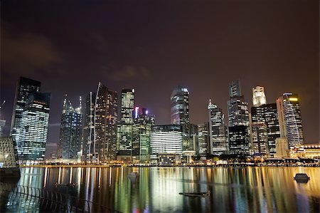 simsearch:400-07424733,k - Colorful night view of the city by the river and buildings in Singapore, Asia. Stock Photo - Budget Royalty-Free & Subscription, Code: 400-04816121
