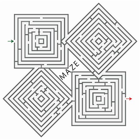 puzzle search - squares maze against white background, abstract vector art illustration Stock Photo - Budget Royalty-Free & Subscription, Code: 400-04817416