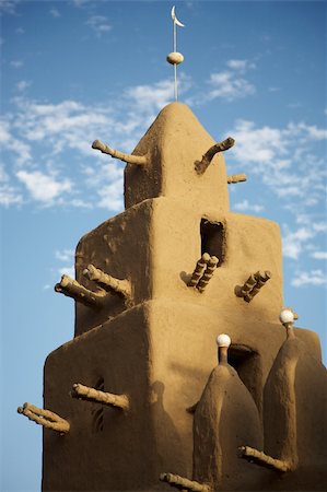 simsearch:400-06076338,k - Roof of a mosque in The Bandiagara site with some beautiful Dogon architecture Stock Photo - Budget Royalty-Free & Subscription, Code: 400-04817993