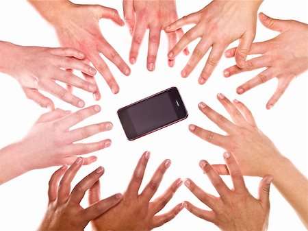 Large group of Human Hands and a cell-phone Stock Photo - Budget Royalty-Free & Subscription, Code: 400-04818324