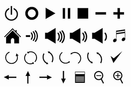 silhouette clip art homes - Control panel icons in black Stock Photo - Budget Royalty-Free & Subscription, Code: 400-04818481