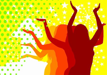 Vector image of young people. Dancing in nightclub Stock Photo - Budget Royalty-Free & Subscription, Code: 400-04818732