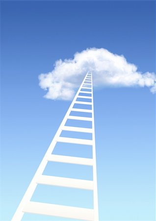 stairways to heaven pictures - Conceptual image - ladder  to sky Stock Photo - Budget Royalty-Free & Subscription, Code: 400-04818994