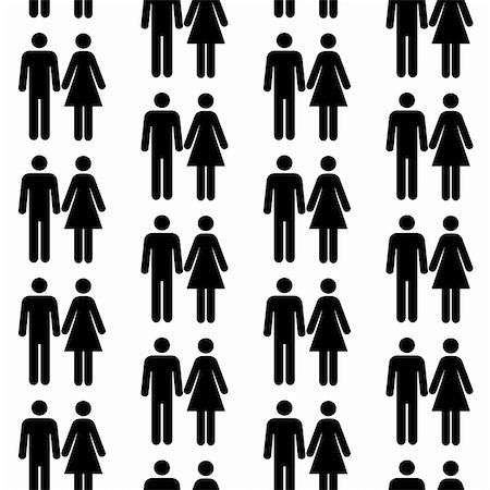 pictures of stick figure people - Seamless pattern with silhouettes of the person of different color.(can be repeated and scaled in any size) Stock Photo - Budget Royalty-Free & Subscription, Code: 400-04819297