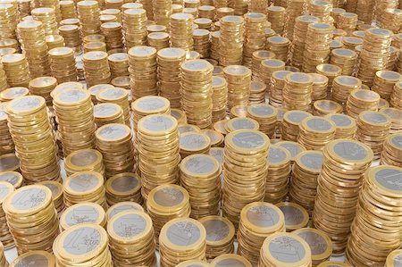 simsearch:400-04078496,k - High quality 3d image of many piles of one Euro coins Photographie de stock - Aubaine LD & Abonnement, Code: 400-04819383