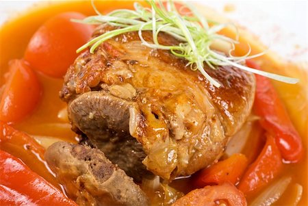knuckle of veal baked with vegetables closeup Stock Photo - Budget Royalty-Free & Subscription, Code: 400-04810027