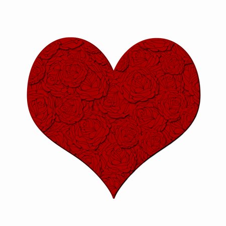 simsearch:400-06418836,k - Happy Valentines Day Heart with Red Roses Pattern Illustration Stock Photo - Budget Royalty-Free & Subscription, Code: 400-04811147