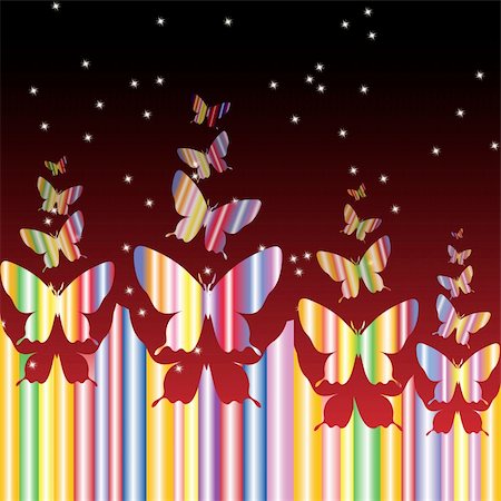 Abstract colourful background with butterflies. A vector. Stock Photo - Budget Royalty-Free & Subscription, Code: 400-04811739