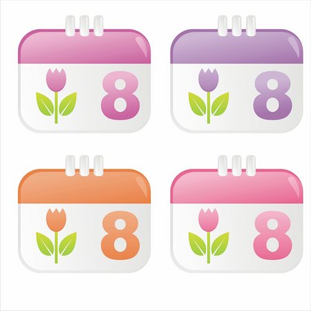 simsearch:400-04330288,k - colorful 8th of March calendar icons Stock Photo - Budget Royalty-Free & Subscription, Code: 400-04811958