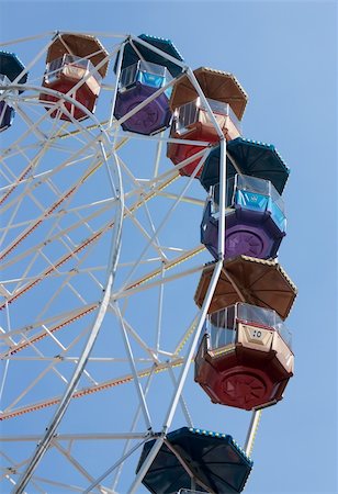 simsearch:400-08403714,k - Colorfull big wheel over clear blue sky. Stock Photo - Budget Royalty-Free & Subscription, Code: 400-04812386