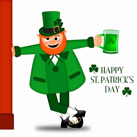 simsearch:400-06519689,k - Happy St Patricks Day Drunk Leprechaun Drinking Green Beer Illustration Foto de stock - Super Valor sin royalties y Suscripción, Código: 400-04812749