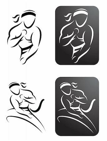 simsearch:400-04347301,k - Four stylized illustrations of a man performing karate Photographie de stock - Aubaine LD & Abonnement, Code: 400-04812945