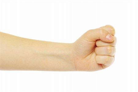 simsearch:400-06172579,k - clenched fist isolated on the white Stock Photo - Budget Royalty-Free & Subscription, Code: 400-04813196