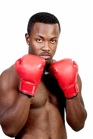 simsearch:400-04970057,k - A black African American man athletic boxer with boxing gloves Stock Photo - Budget Royalty-Free & Subscription, Code: 400-04813644