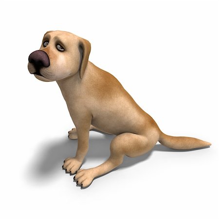 sentinel - very funny cartoon dog is a little bit nuts. 3D rendering with clipping path and shadow over white Stock Photo - Budget Royalty-Free & Subscription, Code: 400-04813773