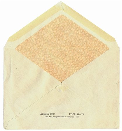 sender - back of old soviet mail envelope Stock Photo - Budget Royalty-Free & Subscription, Code: 400-04813894