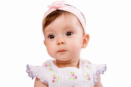 simsearch:400-05153083,k - Baby girl in age eight month isolated on white Stock Photo - Budget Royalty-Free & Subscription, Code: 400-04824063