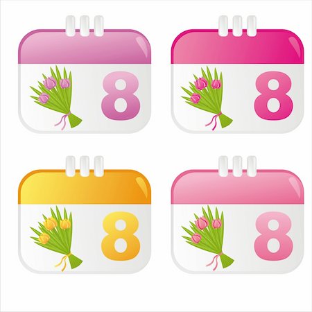 simsearch:400-04330288,k - set of 4 colorful 8th of March icons Stock Photo - Budget Royalty-Free & Subscription, Code: 400-04824482