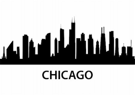 simsearch:400-04198862,k - detailed silhouette of Chicago, Illinois Stock Photo - Budget Royalty-Free & Subscription, Code: 400-04824714