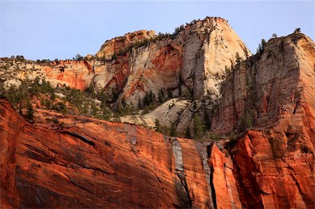 Green TreesRed White Canyon Walls Temple of Sinawava Zion Canyon National Park Utah Southwest Stock Photo - Budget Royalty-Free & Subscription, Code: 400-04825386