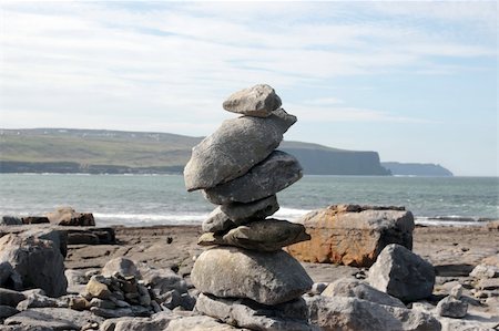 rock piles on the beach in doolin county clare ireland Stock Photo - Budget Royalty-Free & Subscription, Code: 400-04825411