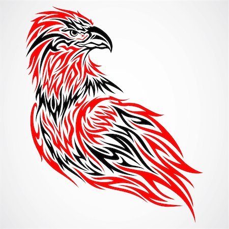 simsearch:400-04083265,k - eagle red and black tribal tattoo Stock Photo - Budget Royalty-Free & Subscription, Code: 400-04829169