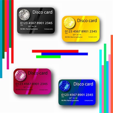 simsearch:400-04263617,k - credit card disco collection, abstract art illustration Photographie de stock - Aubaine LD & Abonnement, Code: 400-04829965