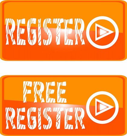 orange register web button. sign up open account free join subscribe Stock Photo - Budget Royalty-Free & Subscription, Code: 400-04820168