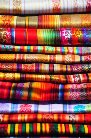 ecuador otavalo market - Brightly coloured woven textiles in craft market, Ecuador Stock Photo - Budget Royalty-Free & Subscription, Code: 400-04820218