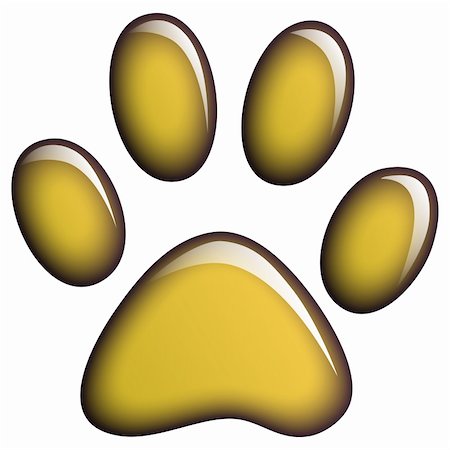 simsearch:400-06392340,k - Illustration of golden paws on a white background. Stock Photo - Budget Royalty-Free & Subscription, Code: 400-04820420