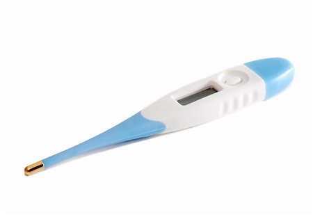 Digital white and blue thermometer with display isolated over white. Stock Photo - Budget Royalty-Free & Subscription, Code: 400-04820628