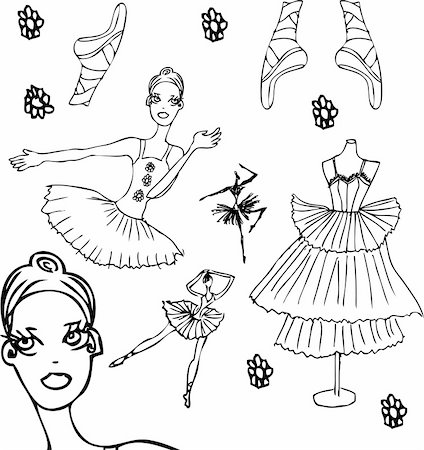 simsearch:400-04255721,k - Ballet tattoo icons set woman Stock Photo - Budget Royalty-Free & Subscription, Code: 400-04820663